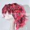 Synthetic Special curls wigh red and pink multi color Crazy fans wig N301