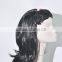 Party Wig Short Black Curls Synthetic Costume Wig With Bow and Bangs N284