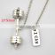 Sports Dumbbell Barbell Weight And Weakness Is a Choice Necklace Fitness Weightlifting Gym Necklace