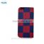 RedBlue Chess Pattern Fabric Book Style Leather Phone Case For Samsung Galaxy Core Prime G360 with PVC ID and credit card slots