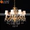 brass color 2014 unique clear theresa crystal chandelier lightings with shade for Europe OMC9007