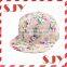 Hawaii floral print flat bill hip-hop baseball cap