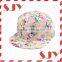 Hawaii floral print flat bill hip-hop baseball cap