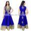 Princely Blue Raw Silk Anarkali Suit/Shopping Anarkali Suits