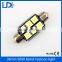 36MM 5050 6 SMD LED Car License black Plate Light White Canbus Festoon Bulb
