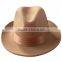 Mens Hat 100% Wool Wide Round Brim Fedora Cap Satin Feather Band Black