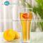 New product 300ml double wall clear glass beer orange cup handblown purple glassware OEM