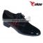 Newest design black shiny patent leather latin dance shoes for men genuine leather outsole factory wholesale price