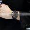 Fashion Stainless Steel Oversized Black Case Leather Strap Quartz Men Watch