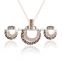 Korea style small business round earring and necklace set imitation diamond jewelry