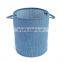 Round style laundry hamper with closing and rope handle, non-woven fabric laundry basket