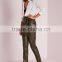 New Arrival Khaki Tie Waist Faux Leather Pants Women