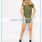 Polyester And Viscose fabric women t-shirt blank Tunic Top with Side Split clothing
