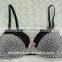 Fancy dot print and beautiful lace sexy ladies bra and panty set