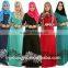 flowers hemp muslim dress/ juja blue black muslim islamic fashionable abaya kaftan dresses/fancy dl islamic muslim dress