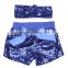Wholesale baby girls shorts and headband with bule bow shorts cotton for children