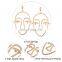 New Exaggerated Facial Hollow big Human Face Dangle gold Earrings IN STOCK!