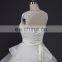 High-end customize white illusion neckline applique wedding dress designers