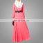 Famous Lace Red Muslim Simple Abaya Daily Maxi Dress With Long Sleeves Dubai Arab Women Design