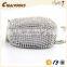 CR More than 80% customer repeat shining diamond surface long snake chain round shaped silver women zipper cute cheap purses