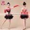 Fashion designed milk silk hot drill children girl latin dance dress ET-078