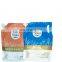 Efficient cleaning of bagged liquid laundry detergent
