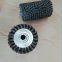 Hex-pipe twisted wire wheel brush roll 125mm diameter