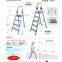 Gold anchor ladder aluminum alloy high strength working ladder ao13-103 herringbone ladder folding ladder