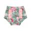 Serpentine pattern pink flower and frilling Baby Girls Short Pants Summer loose pants wholesale