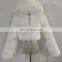 Women oversize 2020 Winter hooded faux fox fur crop coat Soft Fashion Clothing  Casual jacket