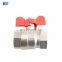 BT1008 good price  ball valve with red butterfly  handle