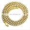 Hip Hop 12mm Cuban Chain Iced Out Rhinestone Zinc Alloy Gold Plating Miami Cuban Link Chain Necklace