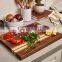 Large Walnut Cherry Maple Wood Combination Cutting Board Reversible with Sorting Compartment 17x13x1.1 in