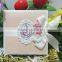 2016 Popular Arabic Luxurious flower embossed wedding invitation card