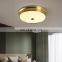 HUAYI New Product Nordic 24w Copper Indoor Living Room Bedroom Hotel LED Ceiling Light