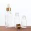 Wholesale high quality clear transparent empty glass dropper bottle with white lid 5ml 10ml 15ml 20ml 30ml 50ml 100ml