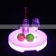 RGBW colors battery square ice bucket led party rental PE plastic glow club beer tray cocktail glow cold bottle container