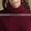 Women Slim Side Slit Turtleneck Wool Sweater Dress