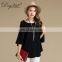 Autumn Women's Casual Half Sleeve 100% Cashmere Sweater O-Neck Solid Pattern Custom Oversize Knitwear with Front Logo