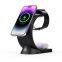 Cell Phone Accessories Colorful Led Lights 3 in 1 Wireless Charger Fast Magnetic Wireless Charge For iphone