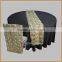 TR003C high quality red satin rosette table runner for round tables