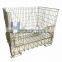 Stackable wire mesh foldable steel container