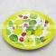 Custom designs 8" yellow round shape melamine fruit plate for dinner