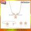 Summer Wedding Jewelry Sets Korea Simple Flower Earring Necklace Bangle For Woman