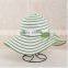 QXSH0053A Hot floppy straw hat for women Rope bowknot strip summer beach hat panama