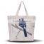Casual Style Nature Fibre Linen Cotton Bird Embroidery Canvas Women Tote Bag