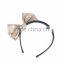 fashion hair accessories 2016 hairband with bow for women adult cute head wrap hair ties knot gold leather hair bow hair band