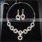 bridal jewelry sets Silver circle girls necklace earring set