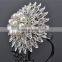 fashionable flower shape plastic pearls metal alloy crystal napkin rings