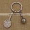 Hot sale fashion metal tennis ball keychain for souvenir